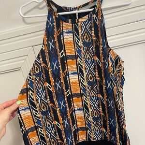 Daniel Rainn Vibrant Geometric Halter Top